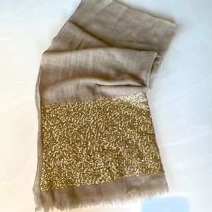 Scarf | Wool/Silk with gold sequins